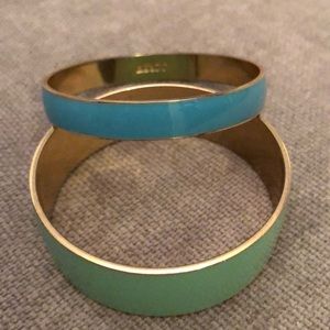 J.Crew turquoise and mint green stacking bracelets